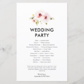 Elegantes Hochzeitsprogramm für Flora (Rückseite)