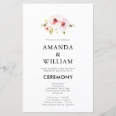 Elegantes Hochzeitsprogramm für Flora (Vorderseite)