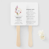 Elegantes Hochzeitsprogramm für Flora Fächer (Vorne und Hinten)