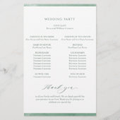Elegantes Hochzeitsprogramm für grüne Aquarellbild (Rückseite)