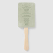 Elegantes Hochzeitsprogramm für grünes Wasser Fächer (Rückseite)