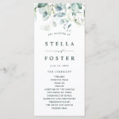 Elegantes Hochzeitsprogramm für Grünfolien Programm (Vorderseite)