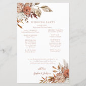 Elegantes Hochzeitsprogramm für Herbst (Rückseite)