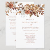 Elegantes Hochzeitsprogramm für Herbst (Vorne/Hinten)