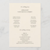 Elegantes Hochzeitsprogramm für Herbst-Flora Programm (Rückseite)