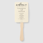 Elegantes Hochzeitsprogramm für Ivory Simple Typog Fächer (Vorderseite)