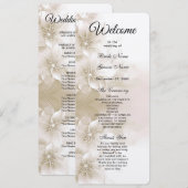 Elegantes Hochzeitsprogramm für Ivory White Blume Programm (Vorne/Hinten)