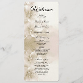 Elegantes Hochzeitsprogramm für Ivory White Blume Programm
