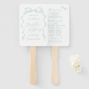 Elegantes Hochzeitsprogramm für leichte grüne Hand Fächer