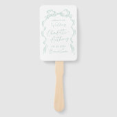 Elegantes Hochzeitsprogramm für leichte grüne Hand Fächer (Vorderseite)