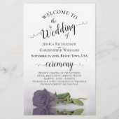 Elegantes Hochzeitsprogramm für Lila Rose (Vorderseite)