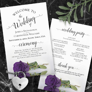 Elegantes Hochzeitsprogramm für Lila Rose