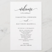 Elegantes Hochzeitsprogramm für moderne Kalligrafi (Vorderseite)