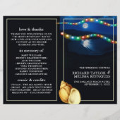 Elegantes Hochzeitsprogramm für Monlit Beach (Vorderseite)