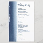 Elegantes Hochzeitsprogramm für Navy Blue Modern (Rückseite)