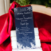 Elegantes Hochzeitsprogramm für Navy Blue Snowflak Programm