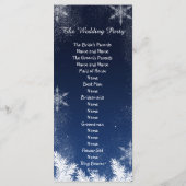 Elegantes Hochzeitsprogramm für Navy Blue Snowflak Programm (Rückseite)