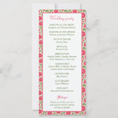 Elegantes Hochzeitsprogramm für Pink Peony Floral (Rückseite)