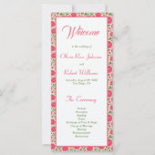 Elegantes Hochzeitsprogramm für Pink Peony Floral (Vorderseite)