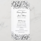 Elegantes Hochzeitsprogramm für Schwarz-Weiß-Wirbe Programm (Vorne/Hinten)