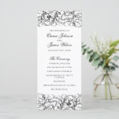 Elegantes Hochzeitsprogramm für Schwarz-Weiß-Wirbe Programm (Stehend Vorderseite)