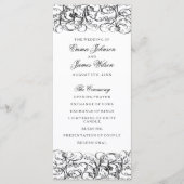 Elegantes Hochzeitsprogramm für Schwarz-Weiß-Wirbe Programm (Vorderseite)