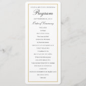Elegantes Hochzeitsprogramm für Solid Gold Border Programm (Vorderseite)