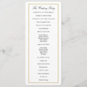Elegantes Hochzeitsprogramm für Solid Gold Border Programm (Rückseite)