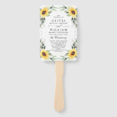 Elegantes Hochzeitsprogramm für Sonnenblumen Fächer (Vorderseite)