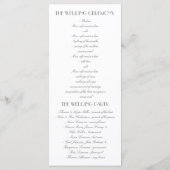 Elegantes Hochzeitsprogramm für Spitzen und Burlap Programm (Rückseite)