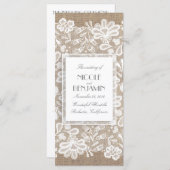 Elegantes Hochzeitsprogramm für Spitzen und Burlap Programm (Vorne/Hinten)