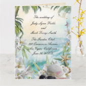 Elegantes Hochzeitsprogramm für tropische Strände Karte (Gelbe Blume)