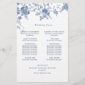 Elegantes Hochzeitsprogramm für Viktorianische Blu (Rückseite)