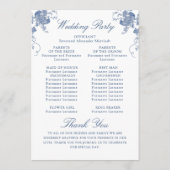 Elegantes Hochzeitsprogramm für Viktorianische Blu Programm (Rückseite)