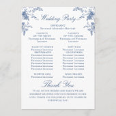Elegantes Hochzeitsprogramm für Viktorianische Blu Programm (Rückseite)