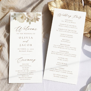 Elegantes Hochzeitsprogramm für Vintage Flora