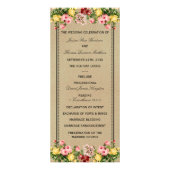Elegantes Hochzeitsprogramm für Vintage Flora Werbekarte (Vorne)