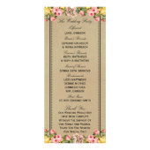 Elegantes Hochzeitsprogramm für Vintage Flora Werbekarte (Hinten)