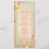 Elegantes Hochzeitsprogramm für Vintage Rose Programm (Rückseite)