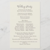 Elegantes Hochzeitsprogramm für Wasserfarben (Rückseite)