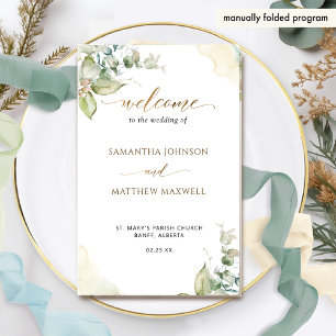 Elegantes Hochzeitsprogramm für Wasserfarben