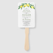 Elegantes Hochzeitsprogramm für Wasserfarben Lemon Fächer (Vorderseite)
