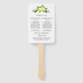 Elegantes Hochzeitsprogramm für Wasserfarben Lemon Fächer (Rückseite)