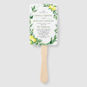 Elegantes Hochzeitsprogramm für Wasserfarben Lemon Fächer (Vorderseite)