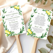 Elegantes Hochzeitsprogramm für Wasserfarben Lemon Fächer
