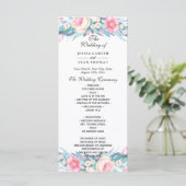 Elegantes Hochzeitsprogramm für Wasserfarben Programm (Stehend Vorderseite)