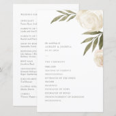 Elegantes Hochzeitsprogramm für Weißwasserflora (Vorne/Hinten)