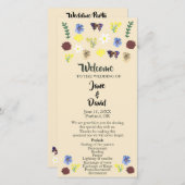 Elegantes Hochzeitsprogramm für Wildblume Boho Egg (Vorne/Hinten)