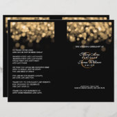 Elegantes Hochzeitsprogramm Gold Lights (Vorne/Hinten)