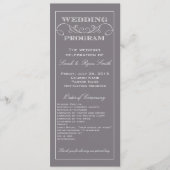 Elegantes Hochzeitsprogramm Gray Swirl Programm (Vorderseite)